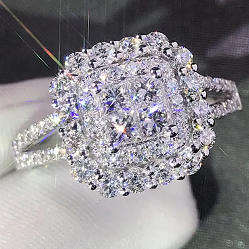 1 PC Fashion Cubic Zirconia Round CZ Elegant Ring For Women Wedding Engagement Valentine's Day Gift Elegant Fashion Rings