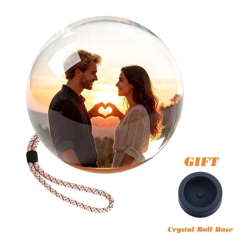 DIYCOM Peledic 2.7" 1080P Video & Audio Crystal Ball Customizable Electronic Display Sphere Plays Your Own Videos & Music Unique Gift for Couples & Pet Lovers
