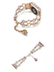 Women's Elegant Luminous Beaded Adjustable Bracelet, Smart Watch Band for Apple Watch 10 9 8 7 6 5 4 3 2 1 SE Ultra, Fashion Watch Accessories