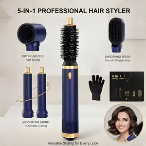 Multifunctional 5-In-1 Hair Styler, Automatic Curl/straight System, Smooth Shine, Quick Dry, Ceramic Coating, Salon Professional Blow Dryer