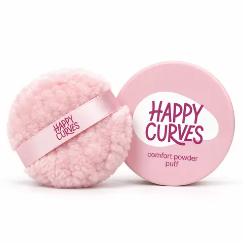 Happy Curves Dusting Powder Puff for All Day Sweat, Odor, & Chafe Defense, Body Powder Applicator (Powder Sold Separately)
