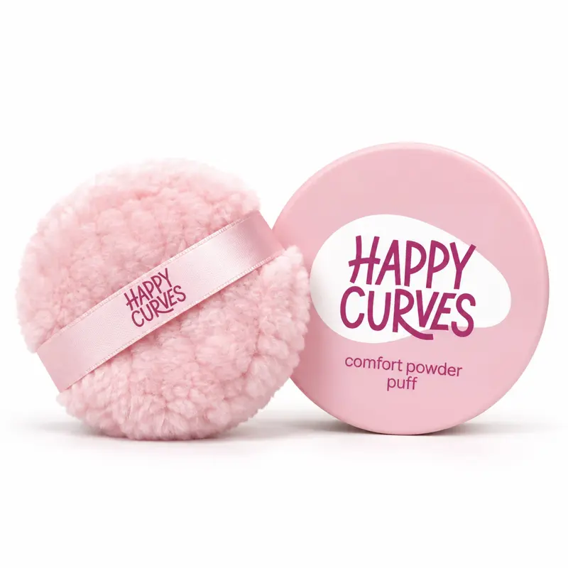 Happy Curves Dusting Powder Puff for All Day Sweat, Odor, & Chafe Defense, Body Powder Applicator (Powder Sold Separately)