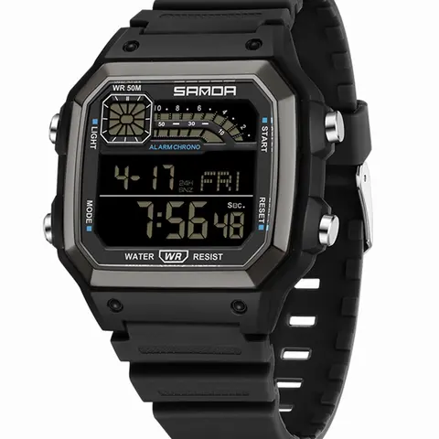 Men's Fashion Digital Watch, Fashionable Wristwatch, Casual Sporty Digital Watch with Luminous Dial & Alarm Clock Countdown Function, Waterproof LED Digital Wristwatch with Box, Casual Wristwatch
