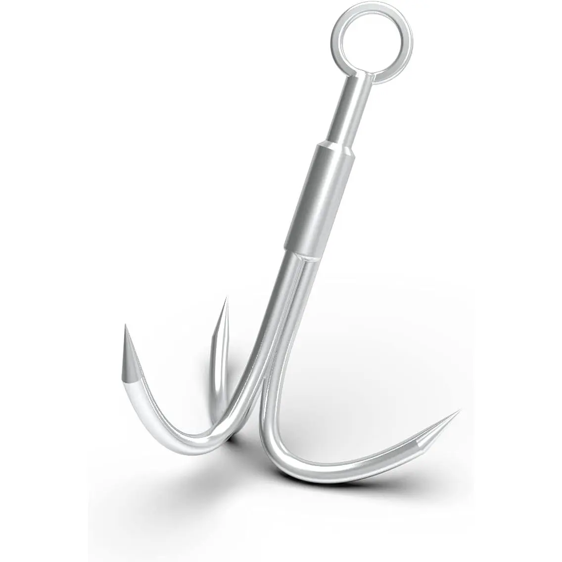 3-Claw Stainless Steel Grappling Hook, 440lb Load Capacity, 4.72 in No-Slip Outdoor Hook with 100lb Carabiner for Retrieval, Tree Limbs Removal, Multi-Size Option