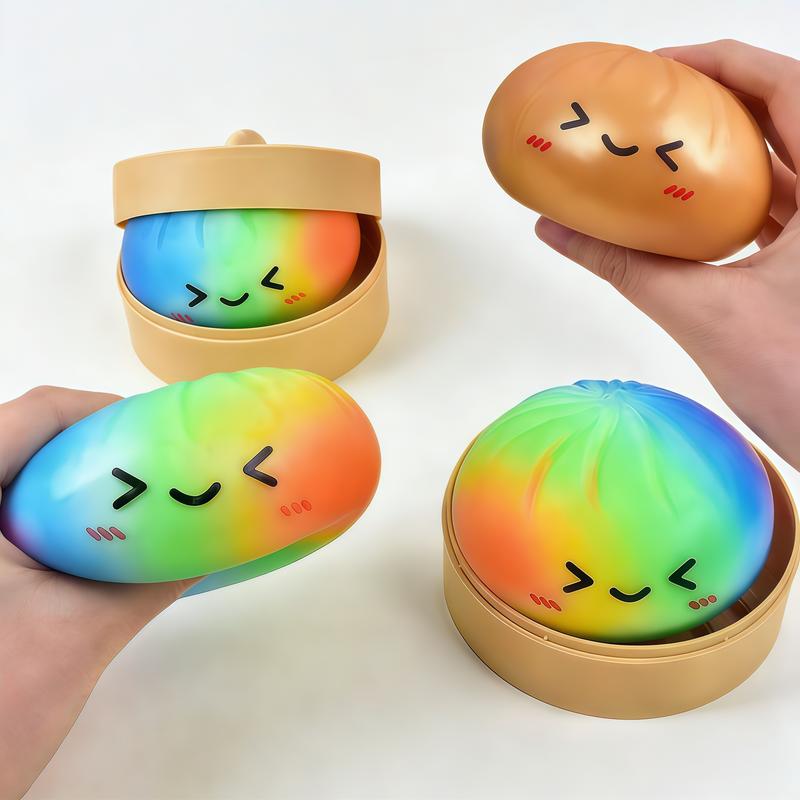 Expressive Big Dumpling Squishy - Mystery Bun Fidget Toy, Soft TPR Material, Stress Relief, Unboxing Surprise,Random Style per Pack.Valentine's Day and Easter gifts, suitable for children to exchange gifts