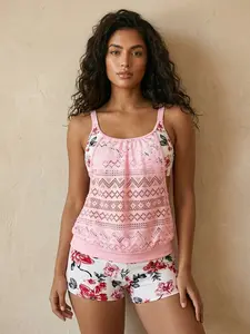 Curvvy Floral Tankini Set – Cute & Casual Summer Swimwear for Women  Relaxed Fit, Tummy Friendly