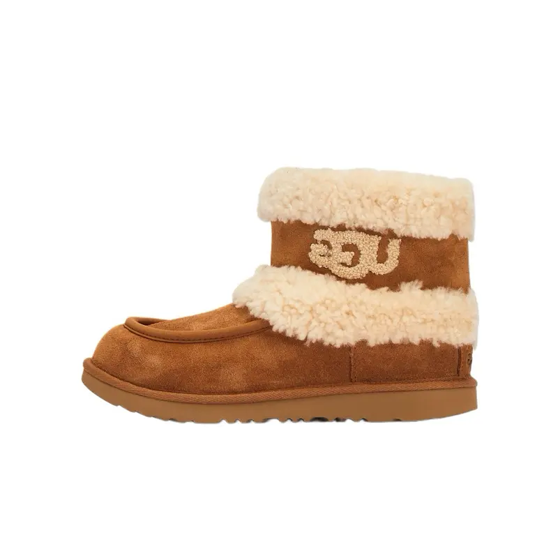 UGG Ultra Mini Fluffy Boot - Chestnut, Women’s Trending Girl Shoes, Comfortable Casual Fashion Sports Footwear for Walking