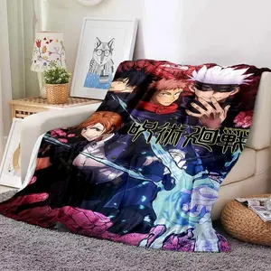 Jujutsu Kaisen Itadori Yuji Anime Blanket Ultra Soft Flannel 3D Printed Cozy Warm Bedroom Couch Sofa Home Travel Picnic Office Throw Cover Decor Birthday Gift Christmas Gift for Anime Fans Kids Teens Men Women Sukuna Style