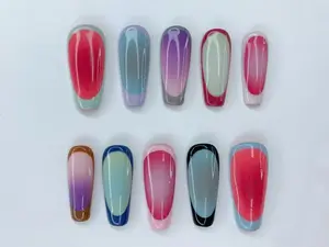 Frenchie Colorful Press On Nails