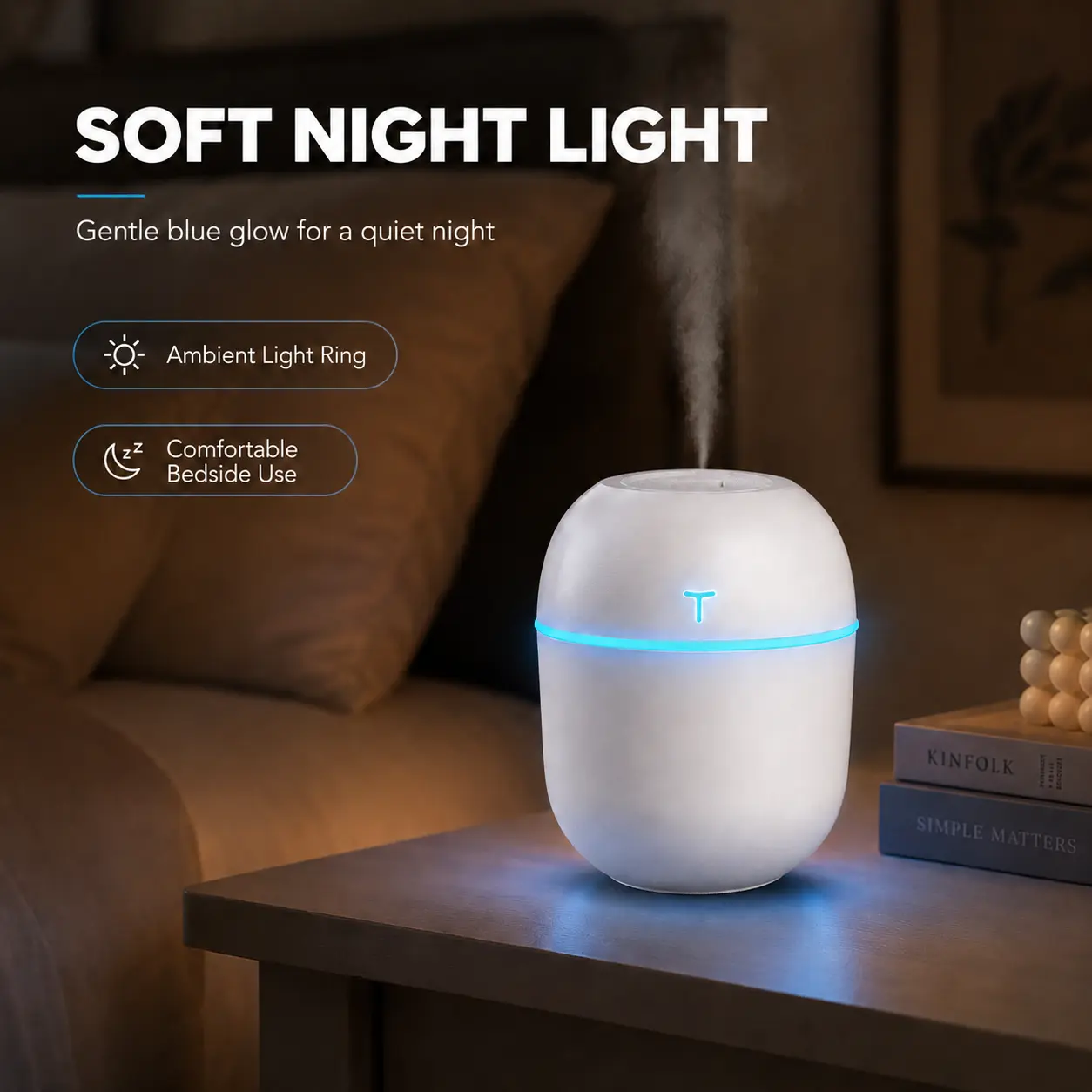 Aromatherapy Essential Oil Diffuser Humidifier with Color-Changing Night Light, Home Bedroom Humidity Control & Fresh Mist, Relaxing Home Improvement Air Care Device