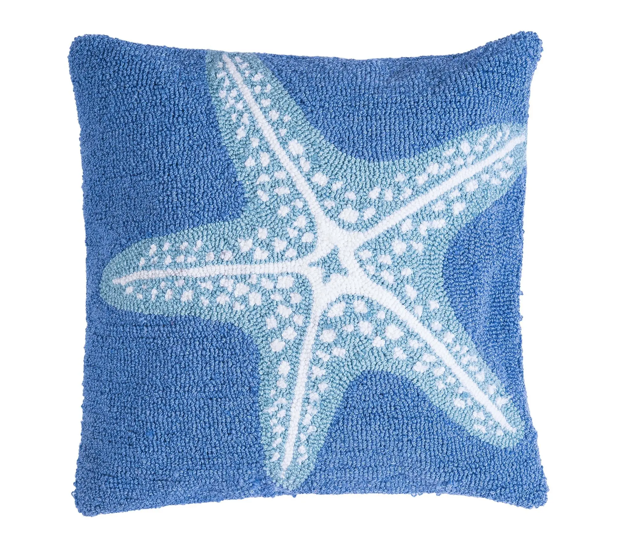 Starfish Seas Hooked Throw Pillow by Valerie