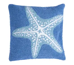 Starfish Seas Hooked Throw Pillow by Valerie