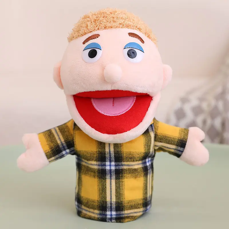 Cartoon Family Plush Hand Puppets with Movable Mouths - Home Decor Doll Ornaments for Parent-Child Interaction, Storytelling, Role-Playing