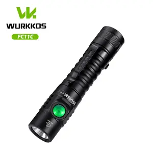 Wurkkos FC11C Led Flashlight Rechargeable High Lumen 1200, Small Powerful Flashlight USB C, Super Bright EDC Flashlight IP68 Waterproof, 155Meters Beam Distance, 90 High CRI (5000K) for Camping, Hiking, Emergency