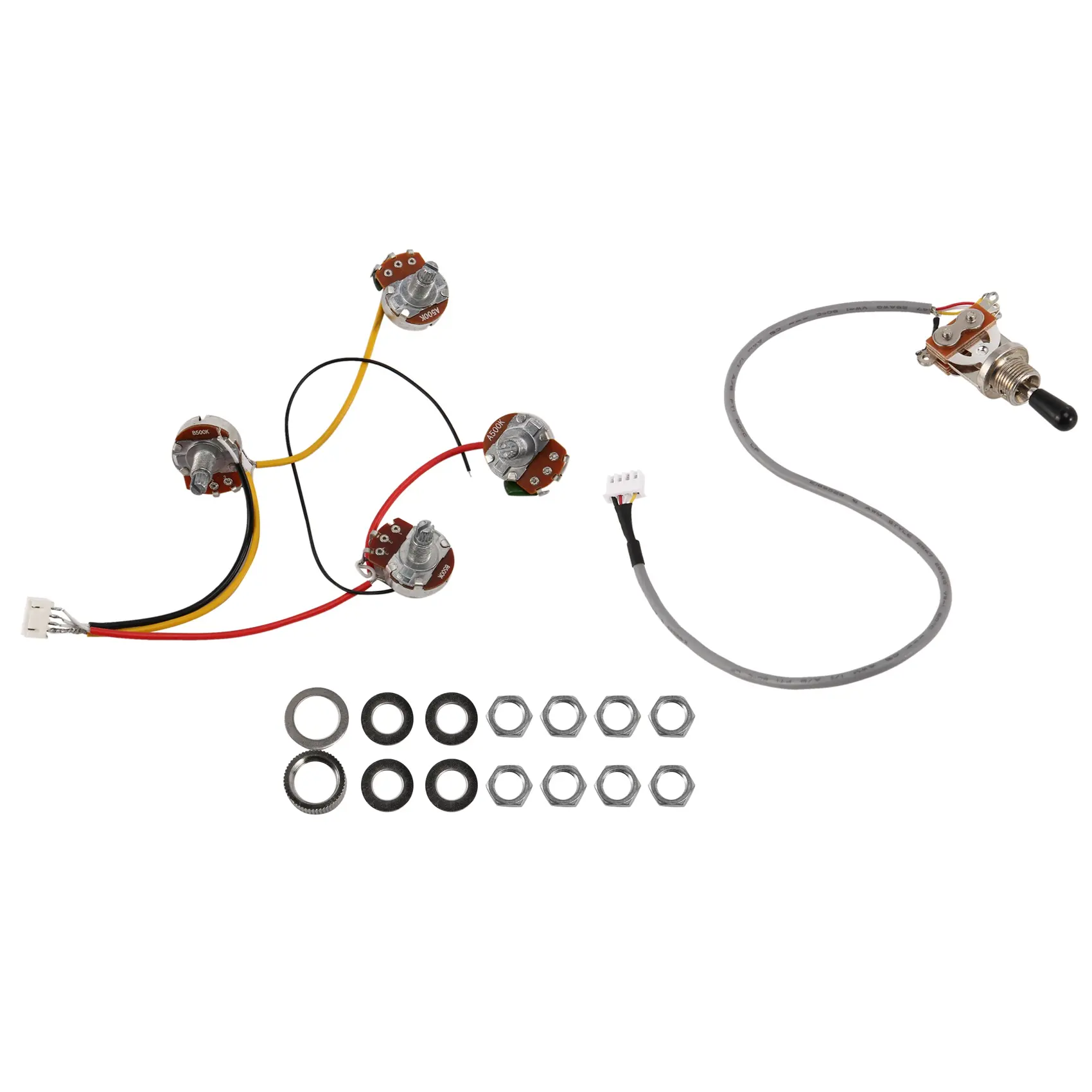 Lp Electric Guitar Pickups Circuit Wiring Harness 2T2V 500K Pots 3 Way Switch For Gibson Les Paul Style Guitar, Compatible For Les Paul Epiphone