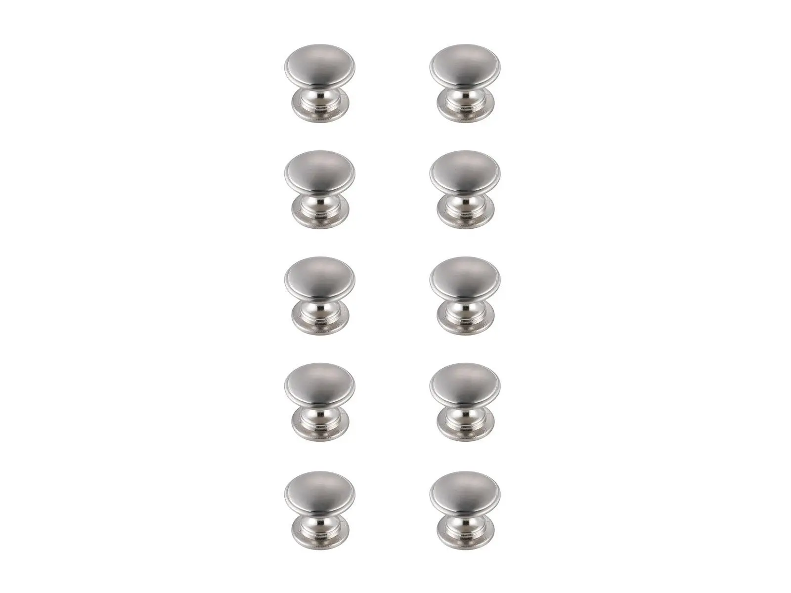 212 MAIN KB2004-NK-10PK 1.2 in. Dia. Modern Elegant Decor Kaid Multipack Mushroom Knob, Brushed Nickel, Pack of 10, Brush Nickel