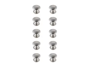 212 MAIN KB2004-NK-10PK 1.2 in. Dia. Modern Elegant Decor Kaid Multipack Mushroom Knob, Brushed Nickel, Pack of 10, Brush Nickel