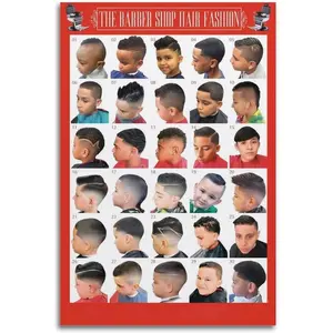 Barber Knowledge The Barber Shop Hair Fashion Chart Canvas Poster Room Aesthetic Decorative Wall Art Print Family Bedroom Decor 08x12inch(20x30cm) Unframe-style