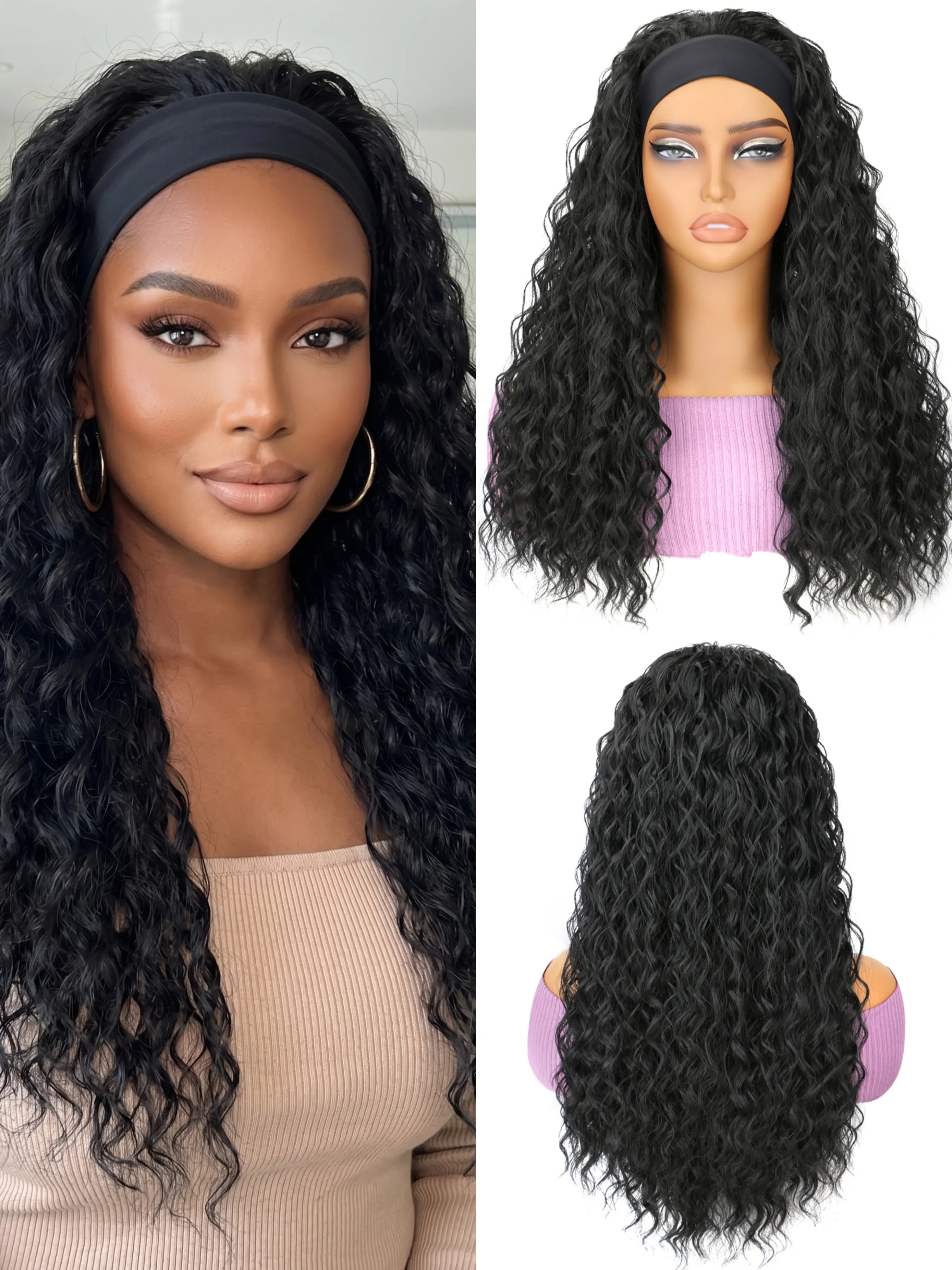?Wavy Wig long Hair? NEW Long Wavy Synthetic Wigs with Bangs for Women Cosplay Party  main image 3
