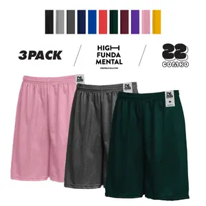 3 PACK HIGHFUNDAMENTAL Men's Lightweight Mesh Shorts 2 Pockets Basketball Shorts Casual Gym Sports Stylish Hip Hop Big and Tall (S to 5XL) Fashion