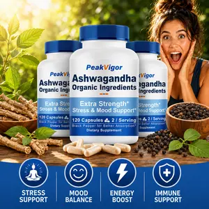 Organic Ashwagandha 7000mg Capsules with Black Pepper, Stress Support Herbal Supplement for Women & Men, Vegan, Non-GMO, Gluten-Free, 120 Capsules