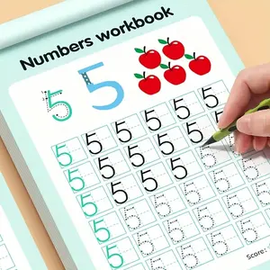 Dot Matrix Copybook, Number Practice Book 0-100, Tracing Workbook for Kindergarten Pen Control, Writing Stencil, Learning Materials, School Supplies