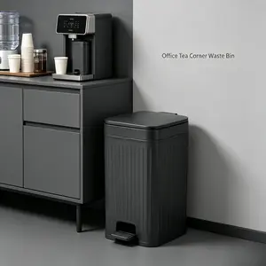 Ribbed Plastic Touchless Silent Flip Lid Waste Bin Pedal-Operated, Odor-Proof, Liner Retaining Ring, Narrow Decorative Double Tilt Out Under Kitchen Counter Bin for Bathroom Home Supplies (Labor Day Sale) space motion dual compartment trash bag holder,