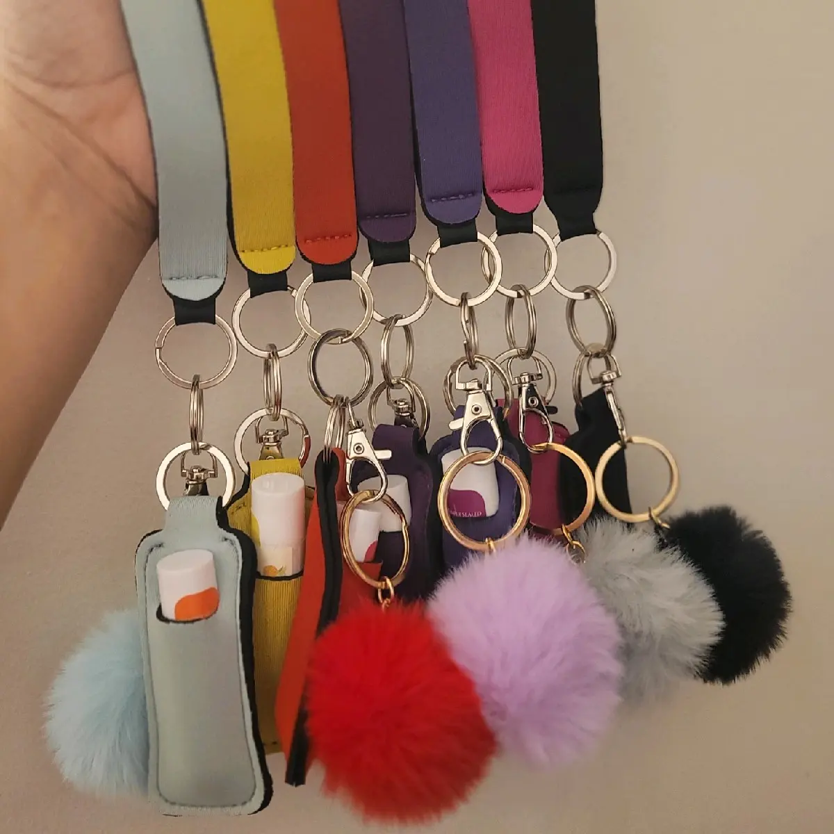 D.F.F ESSENTIALS Fruity Lip Balm Keychains - Compact Fun and Stylish Keychains for On-the-Go Use with Premium Ingredients and Superior Moisture Protection