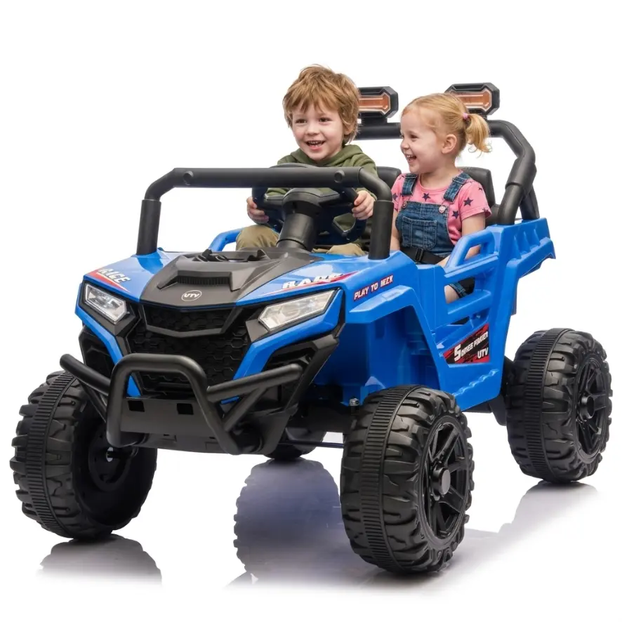 12V 2WD Kids Ride On UTV W/ 2.4G PC,Anti-Collision Bar,High Chassis,Anti-Slip Wheels & 4-Wheel Suspension,Upgraded Battery for 2-Hour Runtime,Provide a safe speed of 1.86-3.11mph for Kids Aged 3-5