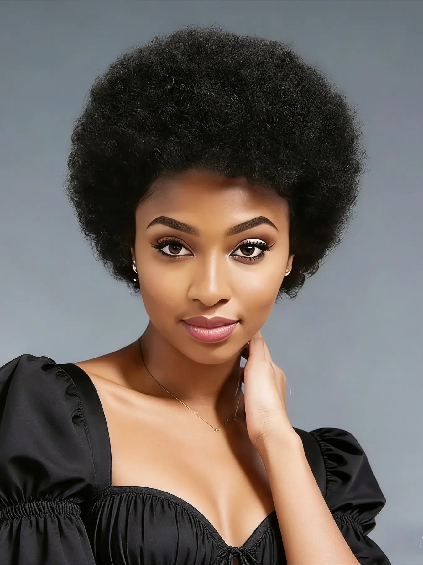 Fluffy 4B 4C Afro Kinky Curly Human Hair Wig For Black Women 100 Percent Brazilian Virgin Hair Full Machine Made Natural Black Pixie Cut With Bangs Layered Soft Bouncy Curls Perfect For Daily Use And Instant Style Special Promotion Today Elevate Your Conf