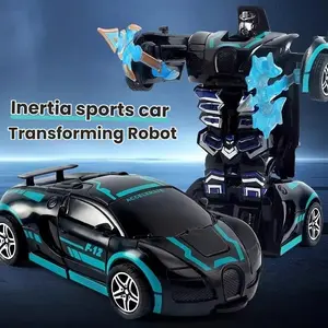 Cool Inertial Sports Car with One-Click Transformation: Crash to Turn into Robot! Equipped with Weapons for Thrilling Duels, Smooth Deformation, Stress-Relief Toy! Ideal for Parent-Child Play, Family Fun Together! Transforming Sports Car