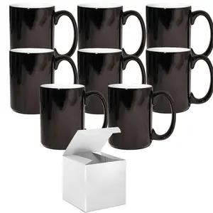 8 Pcs 15OZ El Grande Color Changing Sublimation Mugs | White Mug Gift Boxes Included