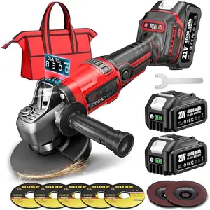 Cordless Angle  4-1/2 Inch, 21V Brushless   Tool with 2x4.0Ah , Adjustable 3-speed with LED for Metal , Grinding, Rust Removal