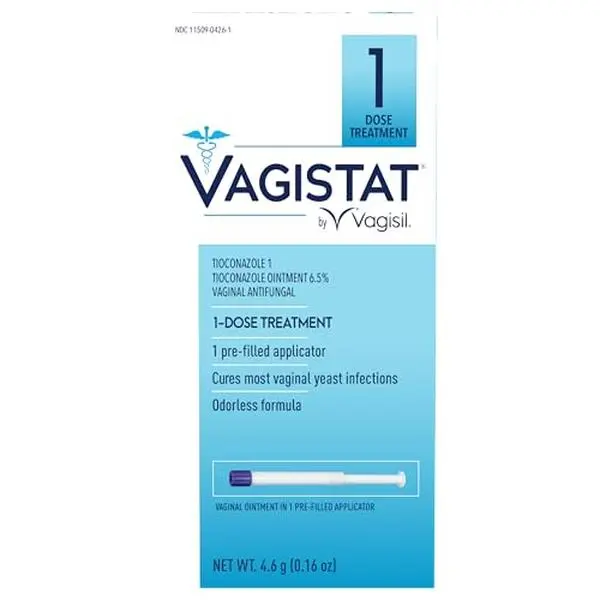 Vagisil Vagistat 1 Day Single-Dose Yeast Infection Treatment for Women, Antifungal Ointment Helps Relieve External Itching and Irritation, 1 Pre-Filled No Touch Vaginal Applicator (Pack of 1)