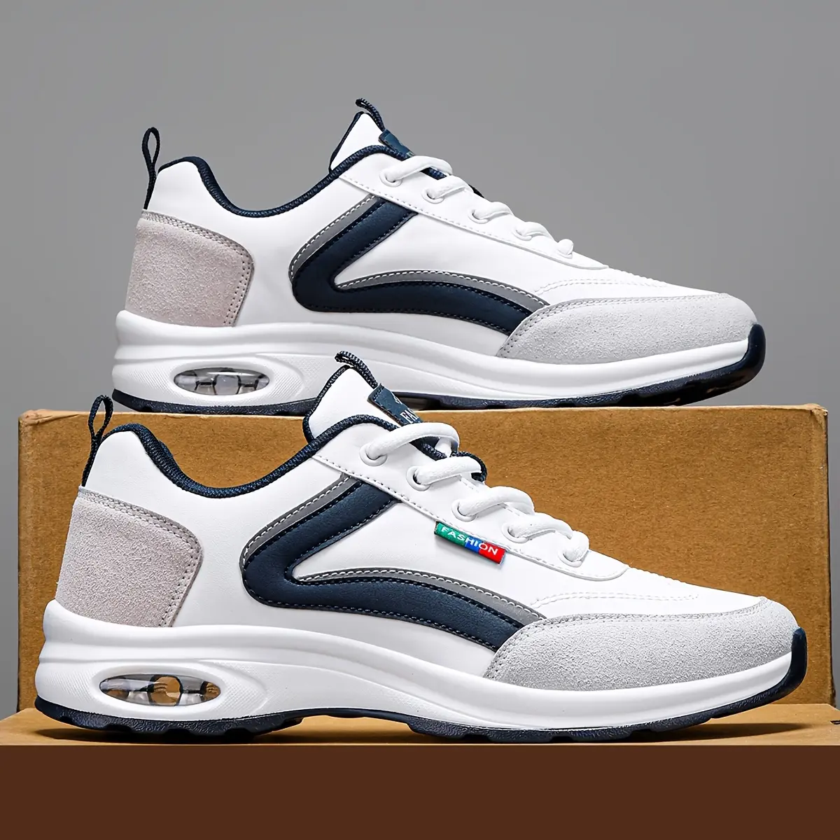2026 Spring New Men's Sports and Leisure Shoes Versatile Height Increasing Commuting and Leisure Leather Shoes, Large Size Running Shoes, Wear resistant and Anti slip Driving Shoes, Multiple Warehouses Shipping from the United States Training Trainer