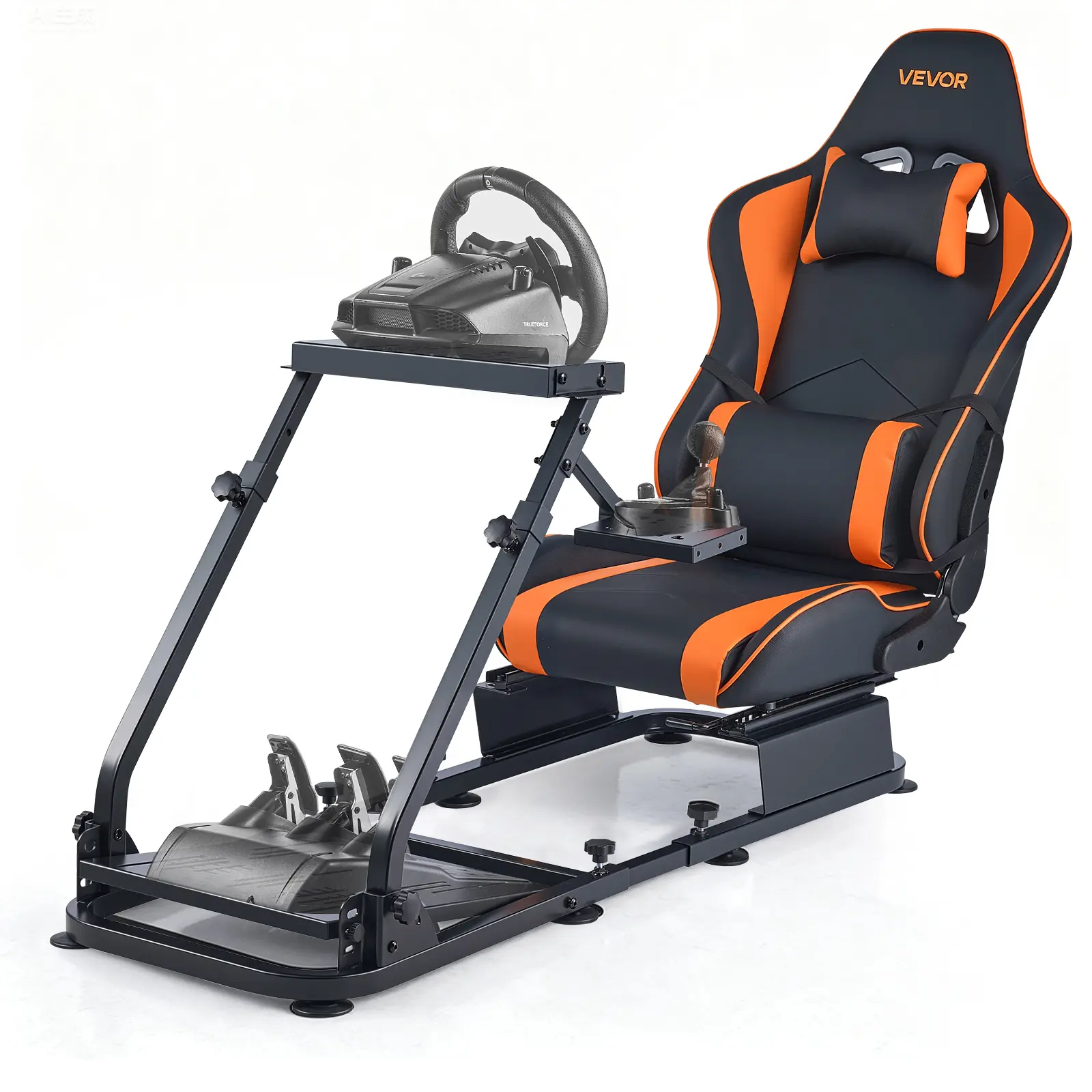【Summerfinds】VEVOR Racing Wheel Stand, Heavy-Duty Simulator Cockpit Steering Stand with Dual-Rail Dual-Arm, Fit Logitech G25,G27,G29,G920,G923, Thrustmaster T300RS,TX F458,T500RS,T3PA-PRO (F1/GT) and CSR Pedals