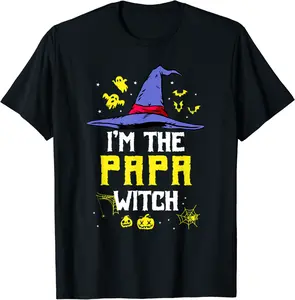 Mens I'm The Papa Witch Matching Family Halloween Party T-Shirt - 86B09B7RMWKP