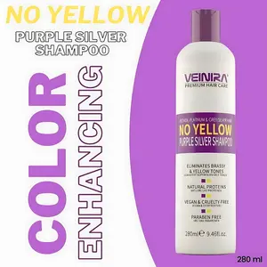 VEINIRA Purple hair shampoo 9.46fl.oz- for Blonde, Silver, Gray, Bleached and Highlighted Hair, Anti Brass Shampoo Toner to Remove Yellow Tones Cleansing Conditioner Haircare Cleanser Haircare Cleanser