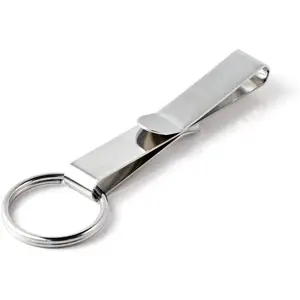 Key Holder, Home Storage Key Hook,Belt Clip Key Accessory with Split Ring & Steel Belt Clip, Chrome