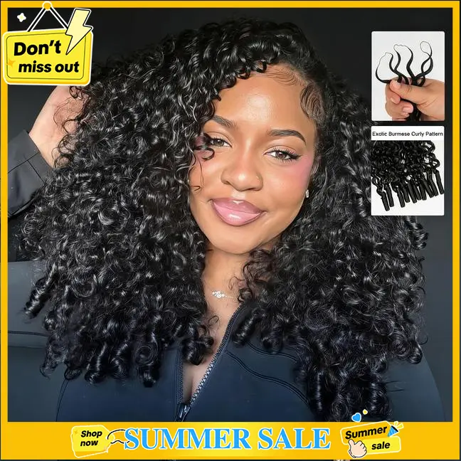 [Lowest]Cheetahbeauty Burmese Curly Crochet Hair for Miracle Knots Boho Braids Water Wave Crochet Human Hair Extension Pre-Separated 50g/Pack, 4-5 Packs for Full Head #SummerWins #tiktokshopsummersale