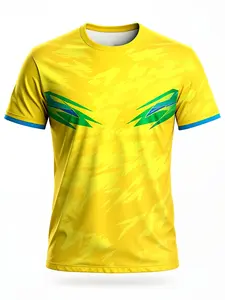 Men's and Teen Boys Sport Football Shirt, Sports Jersey, Short Sleeve T-Shirt with Blue Abstract Pattern, Comfortable Breathable Top, Sports Clothing