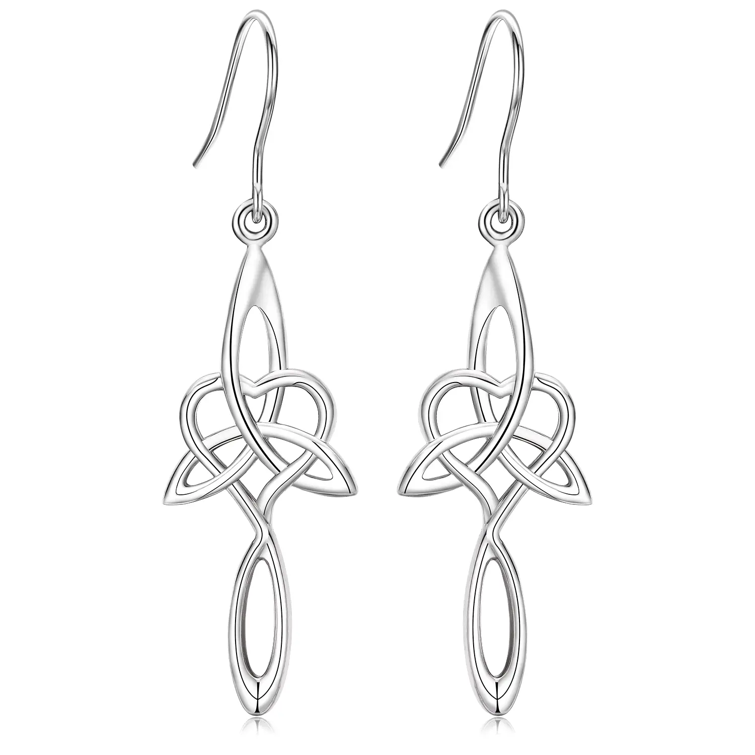 Bernashen S925 Sterling Silver Celtic Knot Dangle Earrings for Women, Vintage Dangles Lightweight Silver Earrings Jewelry Gift for Her