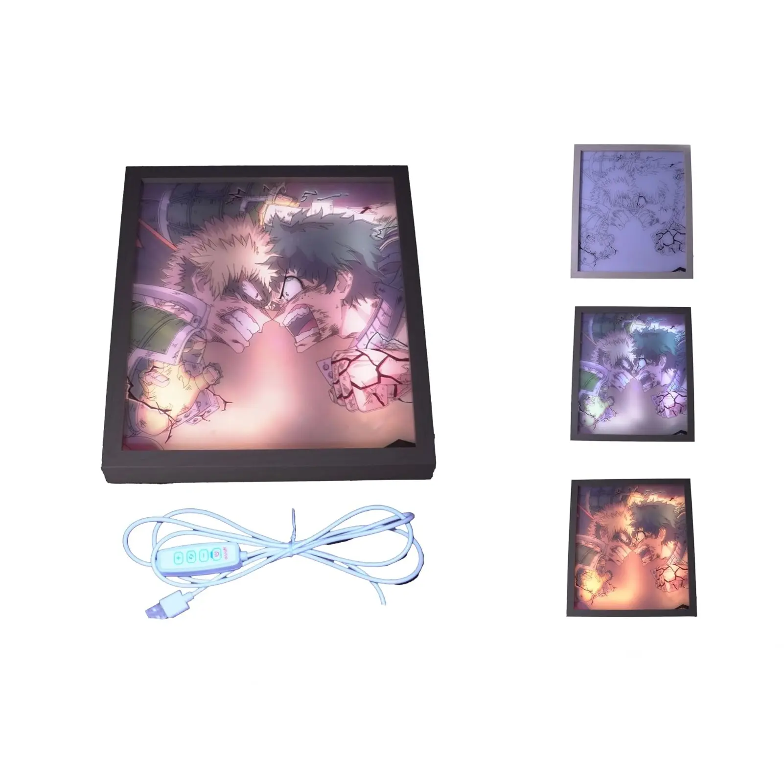 3D Led Anime Nightlight Lamp with Adjustable Brightness, Wood Picture Frame, Stand and Wall Mount Bracket Included -- Lightbox #4