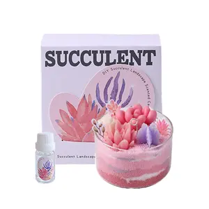 DIY Succulent Candle Kit – Layered Sand Aromatherapy Candle, Soy Wax Craft Set with Petal Candles, Essential Oil, Gift Box – Relaxing DIY Decor & Self-Care Gift for Women, Teens, Mom, Birthday, Spa Night