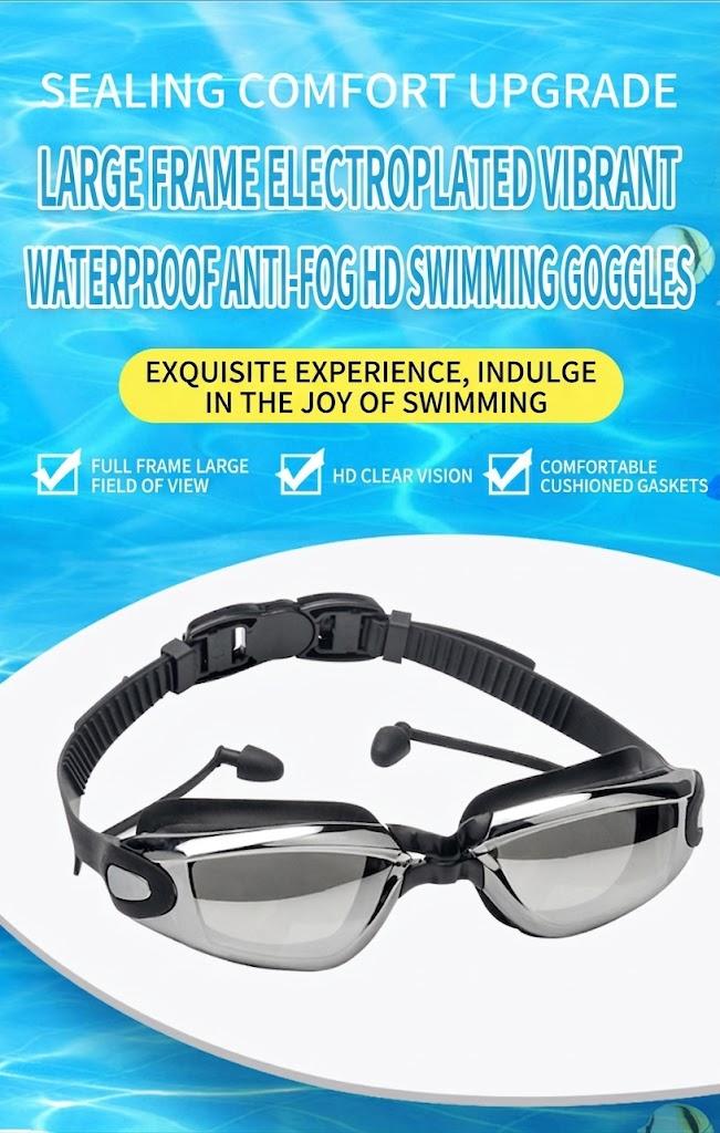 Anti-Fog UV Swim Goggles | Electroplated Mirror Lens, Adjustable Strap, Silicone Comfort Fit