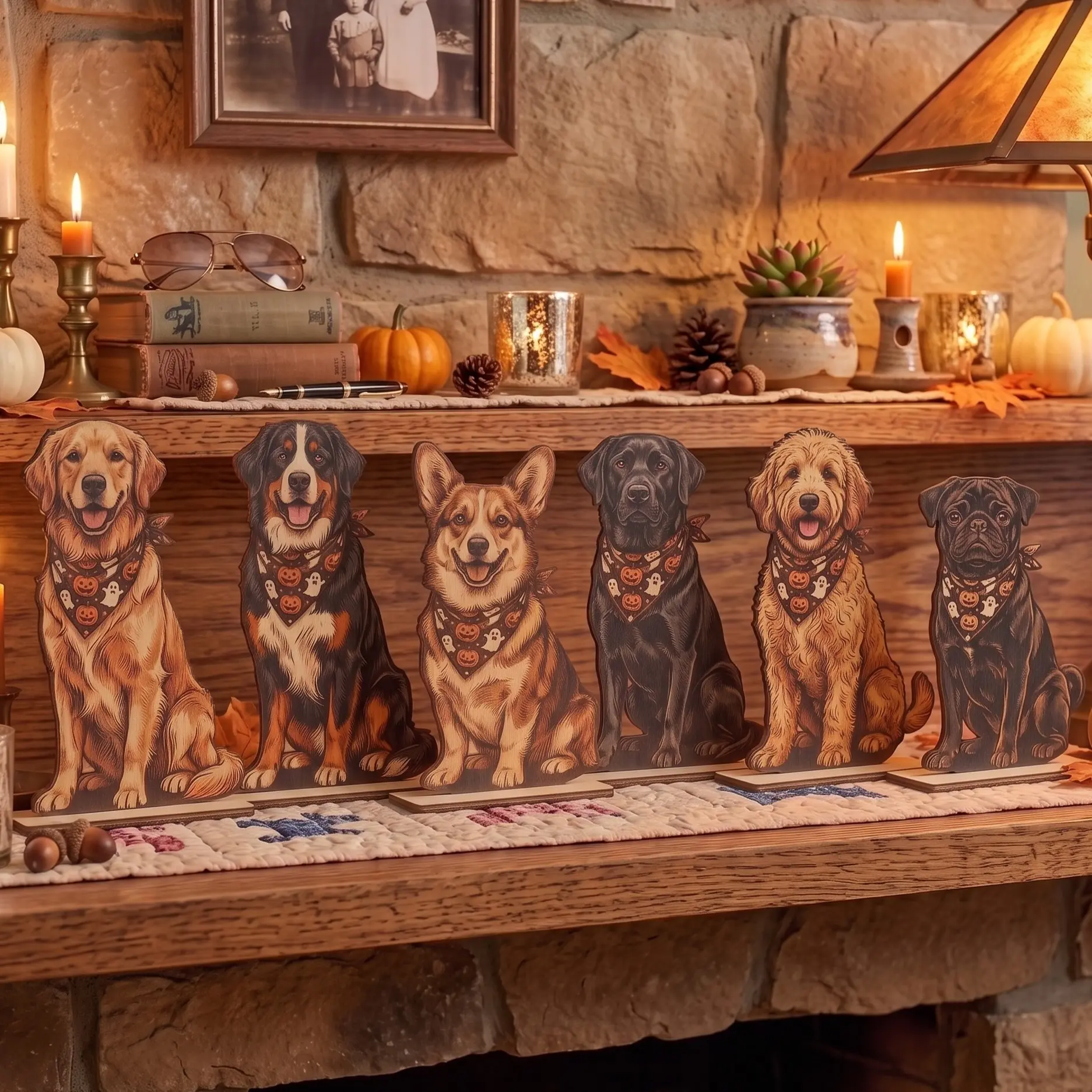 50+ Dogs Funny Halloween Wooden Sign, Halloween Decor Indoor, Retro Halloween Wood Block Dog For Shelf Decor, Halloween Home Decor, Fall Gift For Dog Lovers, Spooky Season
