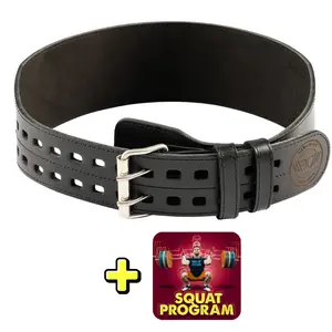 WARM BODY COLD MIND Weightlifting Belt For Powerlifting, Bodybuilding, Olympic Weightlifting, Leather Premium Gym Belt with Back Support, Adjustable Fit, Durable Steel Buckle, Back Stability for Heavy Lifts, Deadlifts and Squats