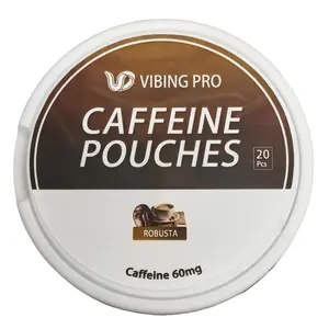 VIBING PRO Nicotine-Free Caffeine Pouches (Arabica & Robusta) - 60mg Caffeine Energy Pouches, Sugar-Free, Portable Coffee Alternative, 20 Pouches Per Can