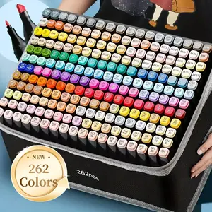 Alcohol Markers, Dual Brush Tip Permanent Art Markers, Coloring Marker, for Book Painting Card Making, Christmas gift for Adults Kids 8-12，Art Kits for Kids and Adults