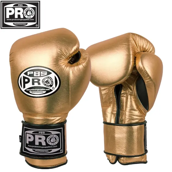 ProBoxing Leather Boxing Gloves – (Golden) – Training Boxing Gloves for Boxing, MMA, Muay Thai & Sparring – Durable Genuine Leather, Wrist Support, Impact Protection